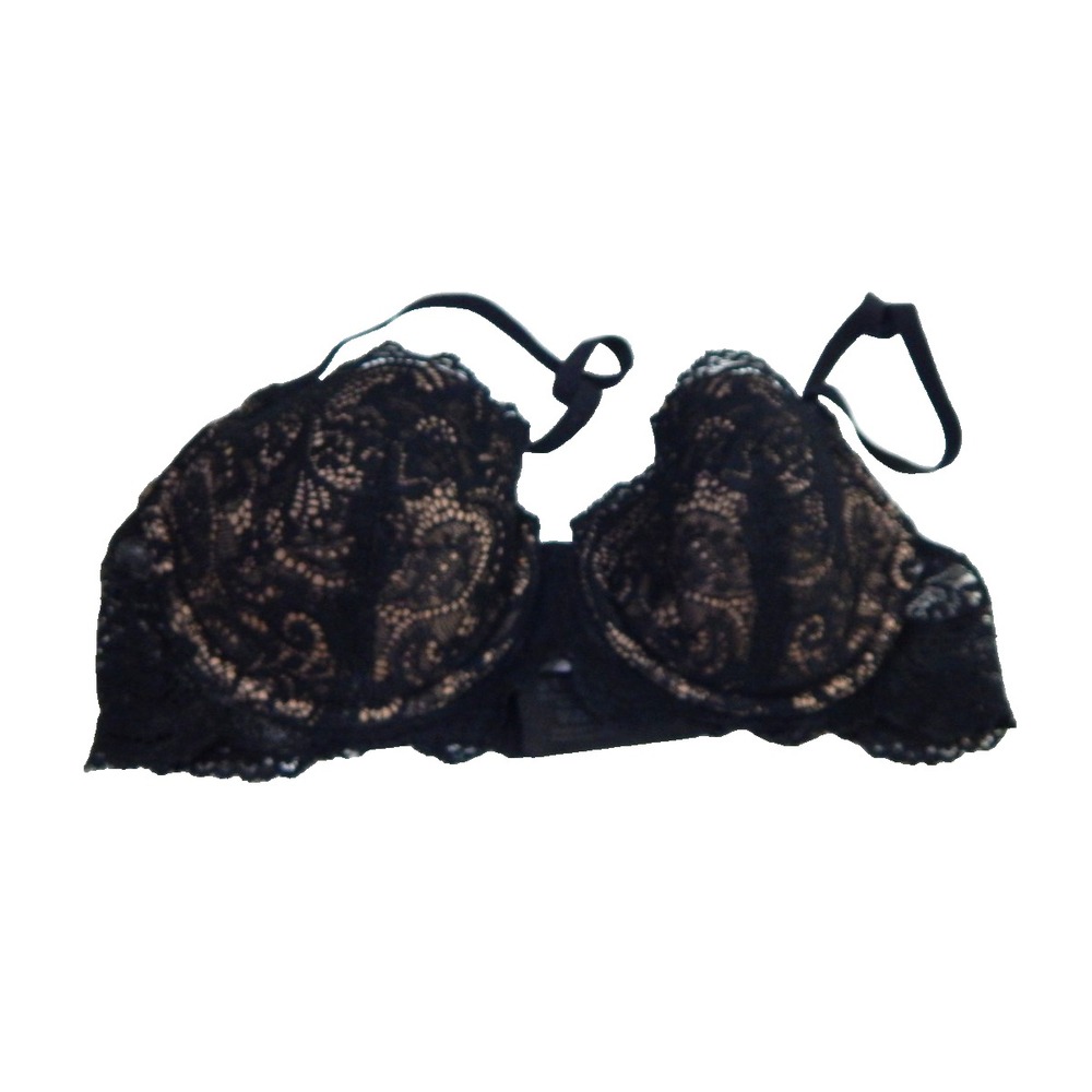 Thirdlove Women's 32C1/2 Bra 24/7 Lace Balconette Lined Underwire Black